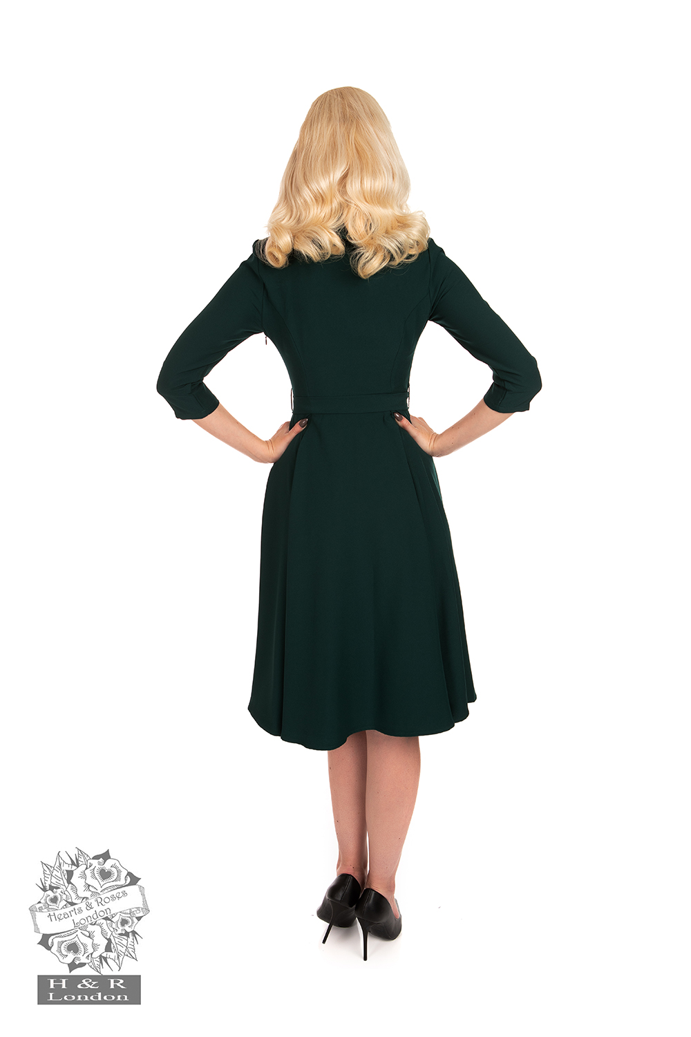 Gabriella Swing Dress in Emerald Green